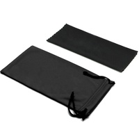 Rpet recyclable écologique en microfibre, sac à lunettes souple avec cordon de serrage, Logo personnalisé, étui à lunettes