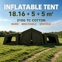 Carpa Familiar Inflable de Alta Calidad, Impermeable, de Tela Oxford, para 4-8 Personas, Carpa de Techo para Glamping al Aire Libre