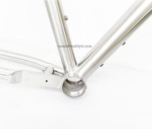 Cadre de vélo en titane 700C avec transmission par courroie, séparateur Rohloff, patins coulissants pour la conduite sur gravier - Product Image 3