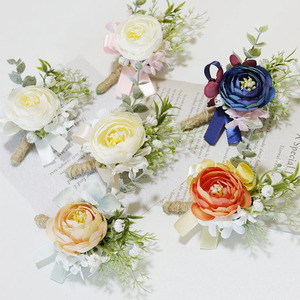 Boutonnière de poignet fleurs Corsage broche boutonnière hommes Bracelet de mariage demoiselle d'honneur bouton de mariage témoin Corsage - Product Image 1