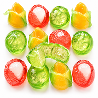 Bonbons TIK TOK Halal en gros, personnalisés, à la saveur de banane et de prune, gommes à mâcher moelleuses fourrées à la confiture, saveur fruitée, en vrac