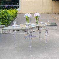 Tables de mariage modernes en plastique transparent, tables de mariage en cristal de luxe, tables de mariage en acrylique pour hôtel