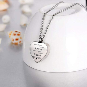 เครื่องประดับสำหรับงานศพที่ทำจากสเตนเลสจี้สำหรับสัตว์เลี้ยงเพื่อการระลึกถึงงานศพของมนุษย์เมื่อฉันหลับตาฉันคิดถึงคุณ - Product Image 6