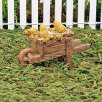 Animales de jardín de hadas en miniatura Carretilla y pollitos Adornos de jardín de hadas en miniatura Accesorios de animales para la decoración de la puerta