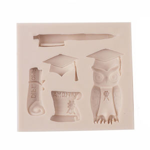 Moule en silicone DIY pour gâteau et fondant, forme rectangulaire 3D, 5 variantes, motif drôle de diplôme, chapeau de docteur et stylo à bille, pour la saison des diplômes - Product Image 5