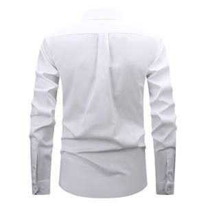 Chemise <span class=keywords><strong>blanche</strong></span> professionnelle pour homme, <span class=keywords><strong>veste</strong></span>, pull, t-shirt à manches longues, coupe slim, couleur unie avec col polo - Product Image 2