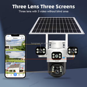 Hongnaer, 12 Мп, 3 объектива, беспроводная 4 г, солнечная энергия, IP-камера, наружная камера видеонаблюдения, 4 г, Sim-карта, Солнечная камера безопасности - Product Image 4