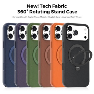 เคสโทรศัพท์แม่เหล็กแบบทอเทคโนโลยีล้ำสมัยสำหรับ iPhone 17 16 15 14 13 12 Pro Max 17 Air พร้อม 360 °   ฝาครอบกันกระแทกแบบมีขาตั้ง - Product Image 2