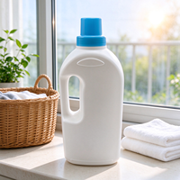 Bouteille en plastique vide pour liquides avec bouchon à vis de couleur personnalisée, récipient de recharge réutilisable pour produits nettoyants ménagers, emballage cosmétique