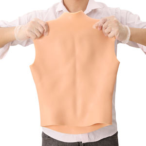 Costume de musculation réaliste en silicone pour travestis, sous-vêtements de cosplay, faux torse pour homme, faux abdominaux, cache-ventre, col haut - Product Image 5