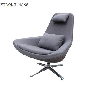 Italien <span class=keywords><strong>Haut</strong></span> <span class=keywords><strong>dossier</strong></span> gris <span class=keywords><strong>velours</strong></span> tissu moderne canapé de loisirs pivotant détente inclinable chambre <span class=keywords><strong>chaise</strong></span> avec repose-tête - Product Image 5