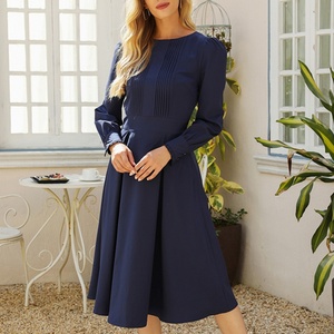 Printemps et été mode femmes décontracté lâche élégant robe à manches longues nouvelles femmes lanterne manches carrière robes - Product Image 5