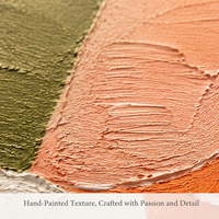 Peinture à l'huile abstraite peinte à la main, crème, orange, rose, géométrique, impasto, sur toile, taille personnalisée, OEM, ODM, fournisseur en gros