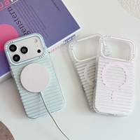 Coque de téléphone magnétique à rayures fraîches au design populaire pour iPhone 18 17 16/15/14/13/12 Pro Max, étui de protection, livraison gratuite