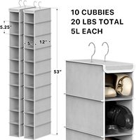 Organisateur suspendu Simple Houseware Portable 2 Pack 10 étagères en tissu non tissé gris