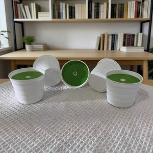 Maceta de plástico con diseño ondulado, blanca, 6 cm de altura, para plantas de jardín, para uso en interiores y exteriores. - Product Image 4