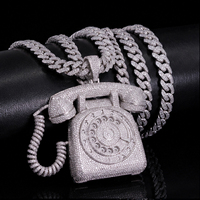 Nuevo Colgante de Plata de Ley 925 con Moissanita Estilo Hip Hop, Colgante Personalizado con Incrustaciones de Diamantes para Hombre, Estilo Urbano para Fiestas y Clubes