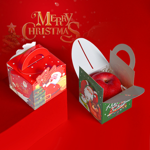 Giáng sinh cho Apple goodie kẹo điều trị hộp Glossy nhiều lớp di động giấy tráng cho Biscuit Đảng ủng hộ tốt cho thực phẩm hộp - Product Image 2