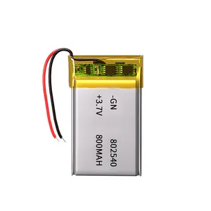 סוללת פולימר נטענת 802540 3.7 סוללה li-פולימר 800mah 802540 סוללת ליתיום ליפו