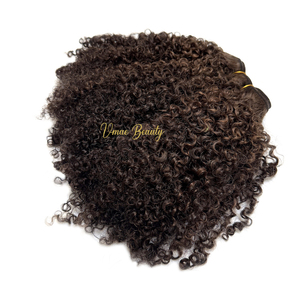 Afro Coily murni akar gelap #2 Kinky keriting coklat balayage sorot rambut keriting kinky eksotis gelombang pakan Jerry keriting bundel rambut manusia - Product Image 3