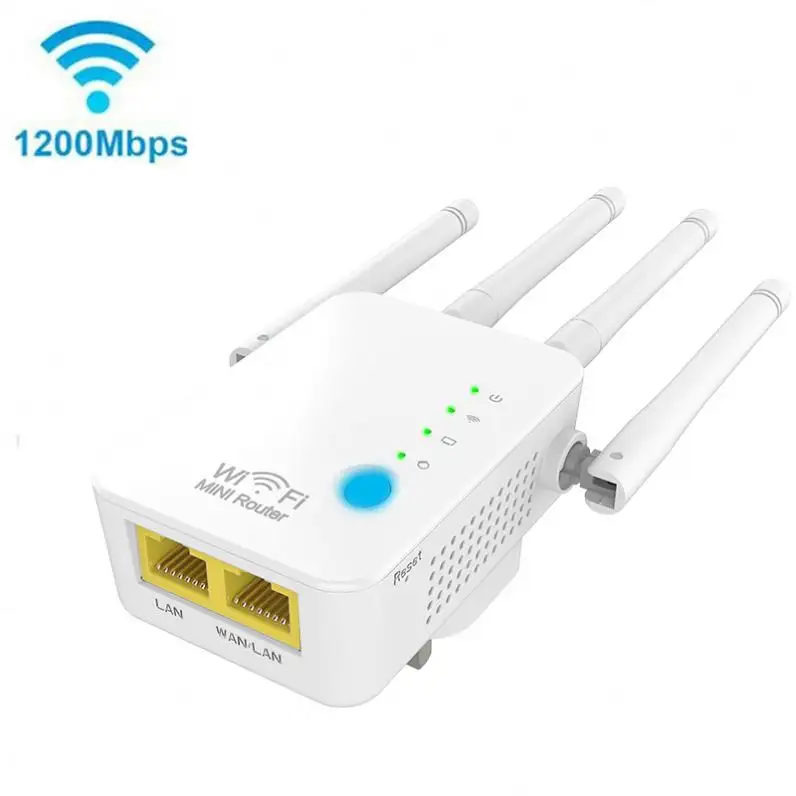Factory price 1200Mbps Wireless wifi repitor Router 2.4GHz 5GHz Signal Booster Network Signal Amplifier Wifi Repeater