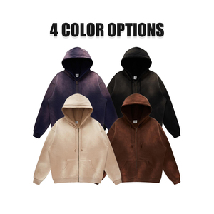 High Street Winter Vintage Washed Solid Color Hooded Sweatshirt American Street Loose Fried <strong>Snowflake</strong> <strong>Hoodie</strong>
