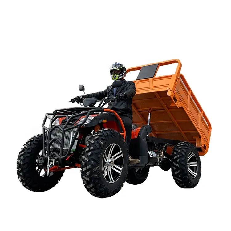 VTT agricole professionnel 4x4 avec benne basculante 300cc quad 4x4 ferme 4x4 atv utilitaire atv wagon véhicule agricole 4x4 avec remorque