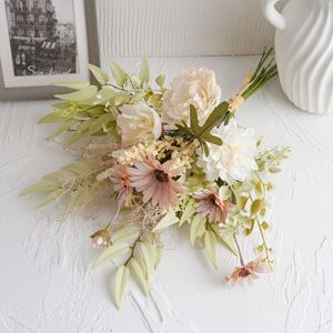Flores Artificiales CallaFloral, Peonía de Estilo Bohemio, Decoraciones Realistas para Bodas, Tela Tejida de Plástico - Product Image 3