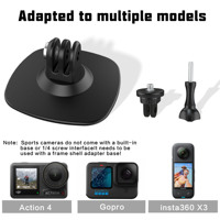 Support adhésif incurvé flexible pour casque, fixation collante pour GoPro Hero 14 Insta360 DJI Action 6, support de caméra pour moto