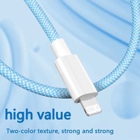 Câble de charge rapide USB-C vers Type-C en TPE tressé couleur macaron PD 60W pour iPhone 15/16/17 1-2M