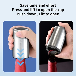 Ouvre-bouteille de bière automatique en métal, ouvre-bouteille de bière manuel miniature portable, ouvre-bouteille de bière en acier inoxydable - Product Image 2