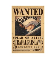 Offres Spéciales japonais Anime série affiches papier Kraft peintures décoratives Luffy personnage affiches famille rétro dessin animé décoration murale