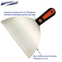 Couteau à enduire plat industriel robuste de 6 pouces pour le bricolage, lame en acier à haute teneur en carbone, manche ergonomique en plastique bicolore pour murs