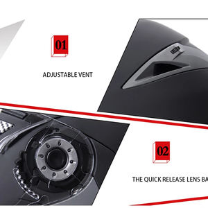 フリップアップモーターサイクルヘルメットバイクモジュラーデュアルレンズモトクロスモトヘルメットクラッシュフルフェイスヘルメットカスコモトカスク - Product Image 6