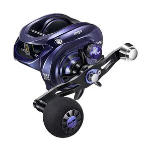 Moulinet de pêche Baitcasting cadre en alliage d'aluminium 38Lbs Max Drag 6.6:1/8.1:1 rapport de vitesse moulinet d'eau douce - Product Image 1