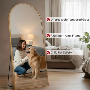 GKMZCGT Arched Full Length <b>Mirror</b> 56x21 Inch Aluminum Frame <b>Wall</b> Mountable Tempered Glass Home Decor <b>Mirror</b> - Product Image 5