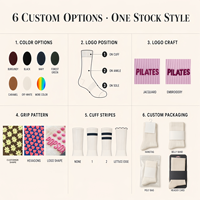 Chaussettes antidérapantes POPSOX à volants pour Pilates, chaussettes mi-mollet à bord festonné, broderie logo personnalisé, yoga femme, vente en gros, faible MOQ