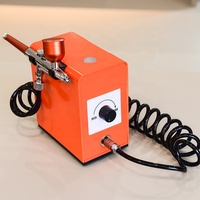 Mini compresseur d'air à double action avec pistolet pulvérisateur pour la peinture de modèles et l'aérographe miniature à alimentation par gravité