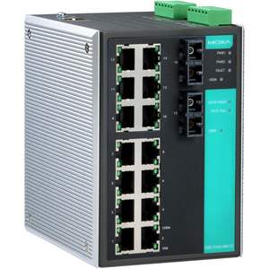 Commutateur géré Moxa EDS-516A-MM-SC-T, 16 ports Ethernet, rail DIN, dispositif de mise en réseau industriel - Product Image 1