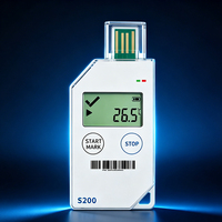 Registrador de Datos de Temperatura de Un Solo Uso S200 para Cadena de Frío de Alimentos y Farmacéuticos, USB PDF/CSV, 32,000 Registros, Monitoreo de Vacunas y Mariscos