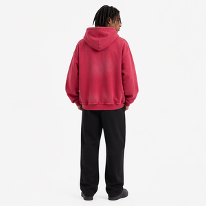 Wholesale Custom Logo Rust Red <strong>Full</strong> <strong>Zip</strong> up Hoodie Oversized Boxy High Street Fashion <strong>Zip</strong>-up Jacket <strong>Jumper</strong> for Men Streetwear - Product Image 3