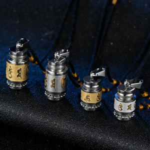 Collar con Mantra Shurangama Budista Chino, Colgante con Rueda de Sutra Giratoria, Amuleto Religioso Unisex para Ceremonias, Color Dorado - Product Image 2