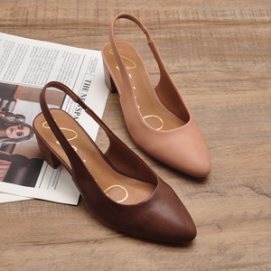 <span class=keywords><strong>Sandali</strong></span> da donna con <span class=keywords><strong>tacco</strong></span> <span class=keywords><strong>basso</strong></span> Slingback alla moda décolleté comode scarpe da ufficio antiscivolo da donna <span class=keywords><strong>sandali</strong></span> con pompa - Product Image 4