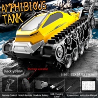 MILI Q183 Véhicule RC amphibie tout-terrain sur chenilles, puissant, étanche, télécommandé, type char blindé