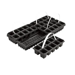 GG306 PS Black Plug Seed Starter Trays 2 IN 1 Plant Propagation Nursery Seedling With Base Nursery Seeding Tray With Handle