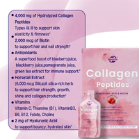 Colágeno líquido hidrolizado Haccp OEM en barra para mujeres, péptidos tipo 1 y 3 con biotina + vitamina C + vitamina B y ácido hialurónico