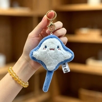 Porte-clés en peluche animaux marins mignons en gros : Pendentif doux phoque, hippocampe, raie manta