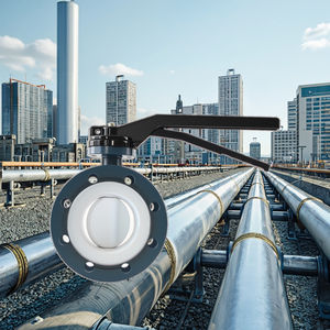 Awwa dn100 pn16 כוח ידני 4 ידית ידית יציקה יציקה פלדה רכה סוג חותם פרפרים - Product Image 4