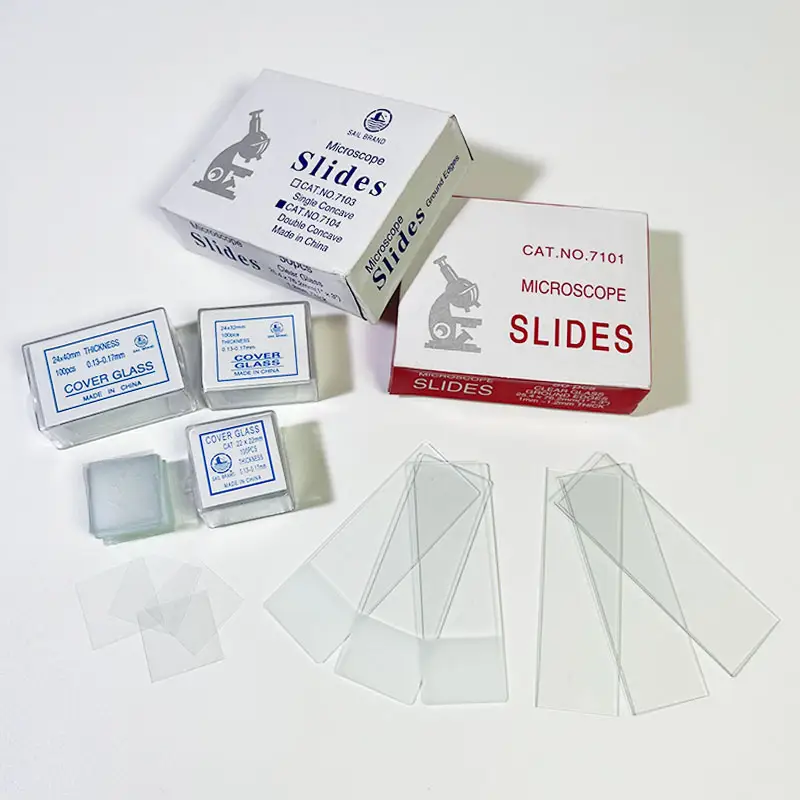 Laboratory microbiology ground edges 7101 frosted prepared parasite 7102 microscope slides clips for lab