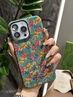 Coque de téléphone design fleur de luxe en gros pour iPhone 16 Pro Max 16e 15Plus 14 13 12 PC Couverture arrière